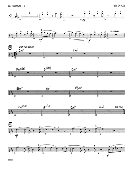 Isle Of Blue Based On The Chord Changes To Blue Bossa 2nd Trombone Page 2