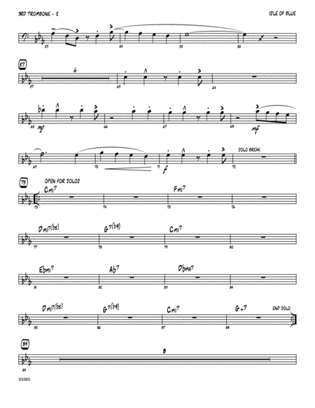 Isle Of Blue Based On The Chord Changes To Blue Bossa 3rd Trombone Page 2