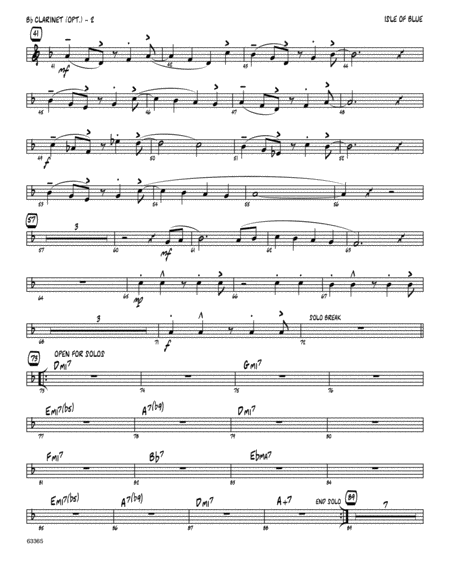 Isle Of Blue Based On The Chord Changes To Blue Bossa Bb Clarinet Page 2