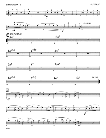 Isle Of Blue Based On The Chord Changes To Blue Bossa Eb Baritone Saxophone Page 2