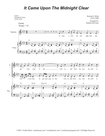 It Came Upon The Midnight Clear 2 Part Choir Sa Page 2