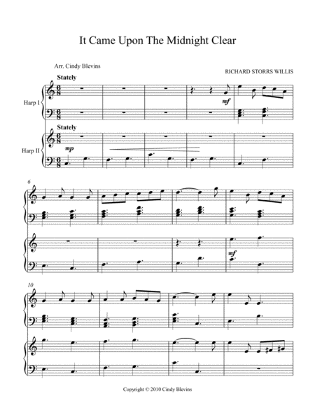 It Came Upon The Midnight Clear Arranged For Harp Duet Page 2