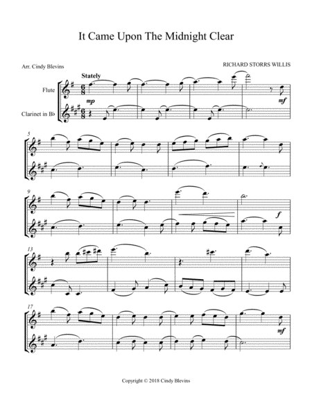 It Came Upon The Midnight Clear For Flute And Clarinet Page 2