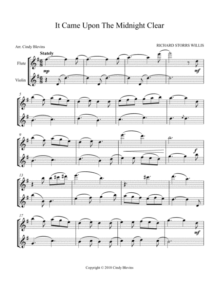 It Came Upon The Midnight Clear For Flute And Violin Page 2