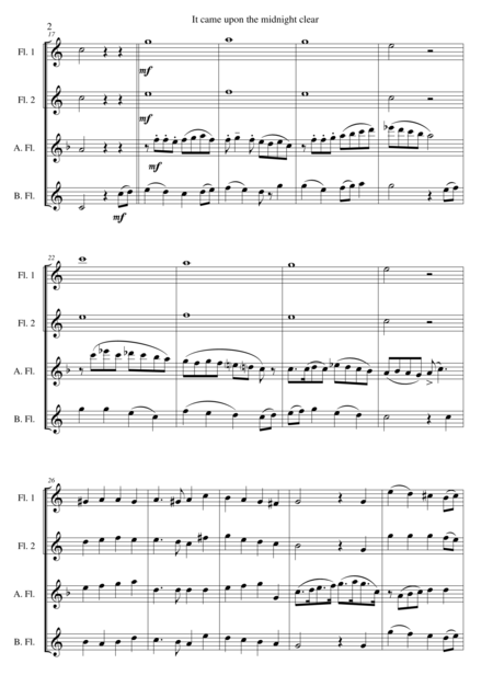 It Came Upon The Midnight Clear For Flute Quartet Page 2