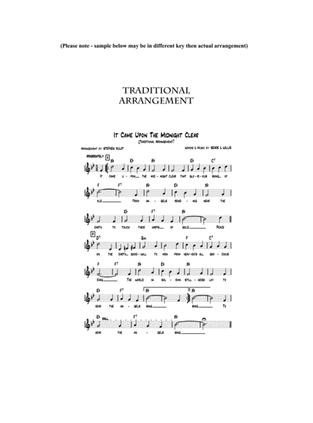 It Came Upon The Midnight Clear Lead Sheet Arranged In Traditional And Jazz Style Key Of Bb Page 2