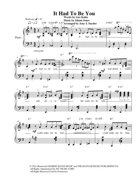 It Had To Be You Piano Solo Page 2