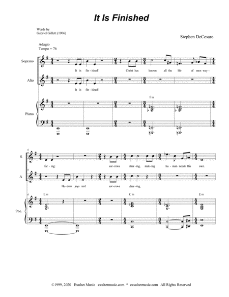 It Is Finished Duet For Soprano And Alto Solo Page 2