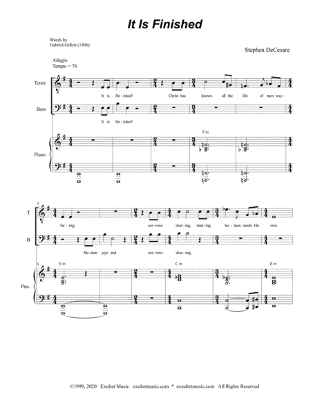 It Is Finished Duet For Tenor And Bass Solo Page 2