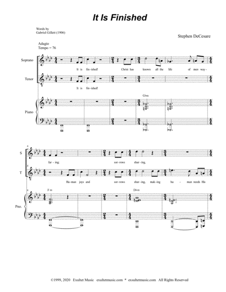It Is Finished For 2 Part Choir Soprano And Tenor Page 2