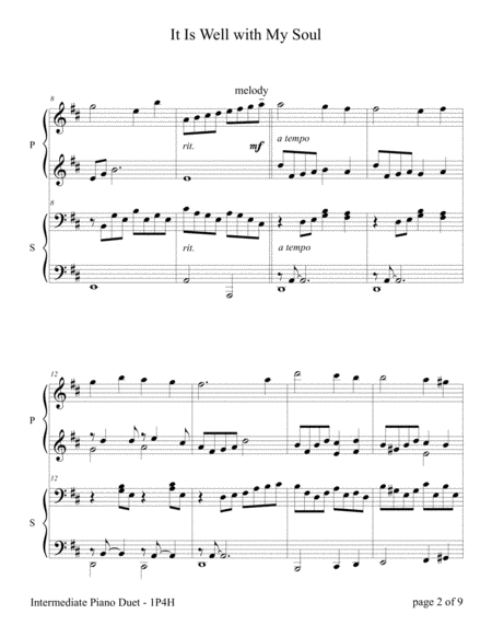 It Is Well 1 Piano 4 Hands Duet Page 2