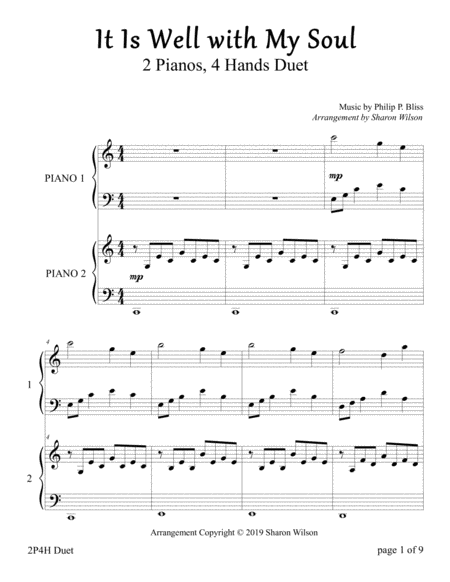 It Is Well With My Soul 2 Pianos 4 Hands Duet Page 2