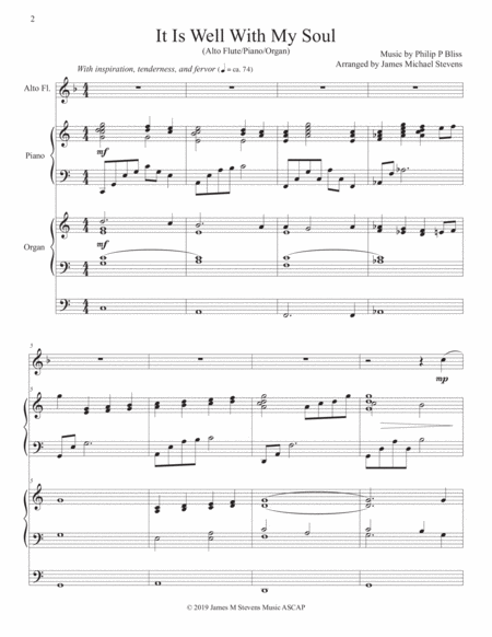 It Is Well With My Soul Alto Flute Solo Piano Organ Page 2