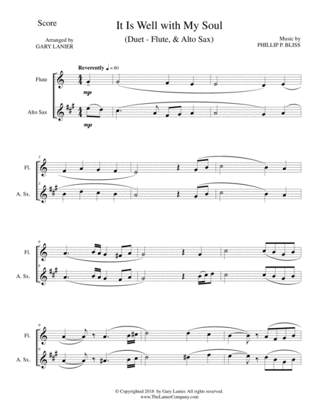 It Is Well With My Soul Duet Flute Bb Clarinet Score Instrumental Parts Included Page 2