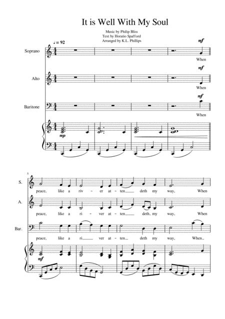 It Is Well With My Soul Sab Choir With Piano Accompaniment Page 2