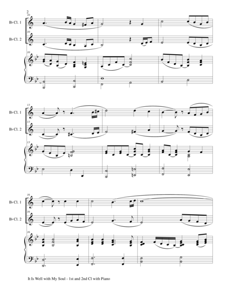 It Is Well With My Soul Trio Bb Clarinet 1 2 With Piano Instrumental Parts Included Page 2