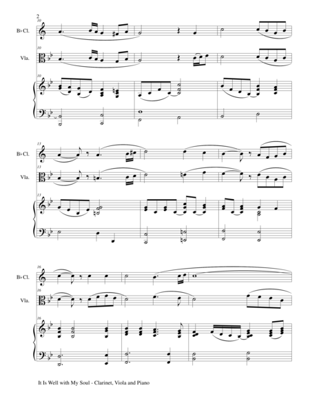 It Is Well With My Soul Trio Bb Clarinet Viola Piano With Score And Parts Page 2