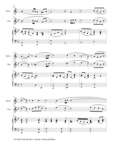 It Is Well With My Soul Trio Bb Clarinet Violin And Piano With Parts Page 2