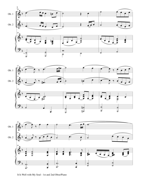 It Is Well With My Soul Trio Oboe 1 Oboe 2 Piano With Score And Parts Page 2