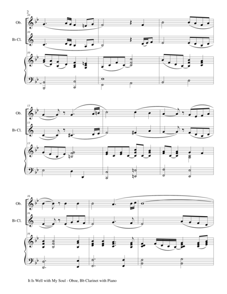 It Is Well With My Soul Trio Oboe Bb Clarinet Piano With Score And Parts Page 2