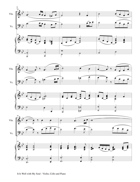 It Is Well With My Soul Trio Violin Cello And Piano With Score And Parts Page 2