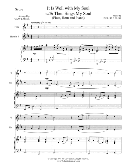 It Is Well With My Soul With Then Sings My Soul Trio Flute Horn In F With Piano Score And Parts Page 2