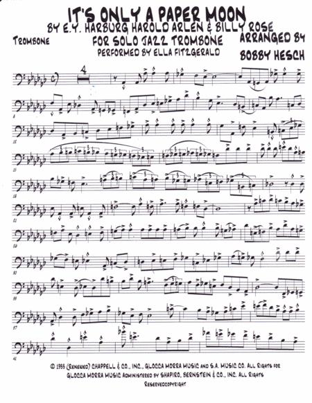 It Only A Paper Moon For Solo Jazz Trombone Page 2