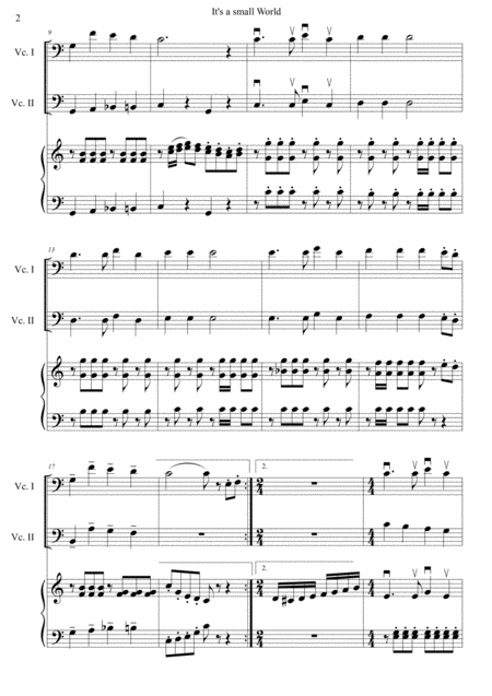 Its A Small World For 2 Cellos Piano Page 2