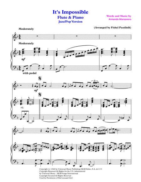 Its Impossible Somos Novios For Flute And Piano With Improvisation Video Page 2