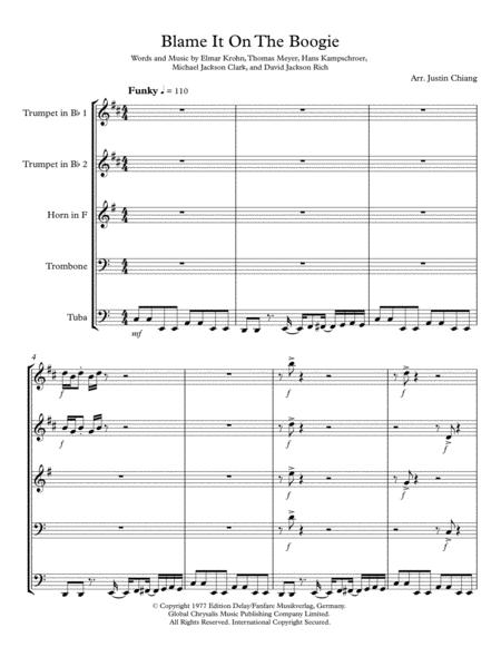 Jackson 5 Blame It On The Boogie For Brass Quintet Page 2