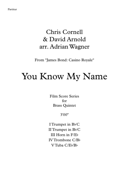 James Bond Casino Royale You Know My Name Brass Quintet Arr Adrian Wagner Page 2