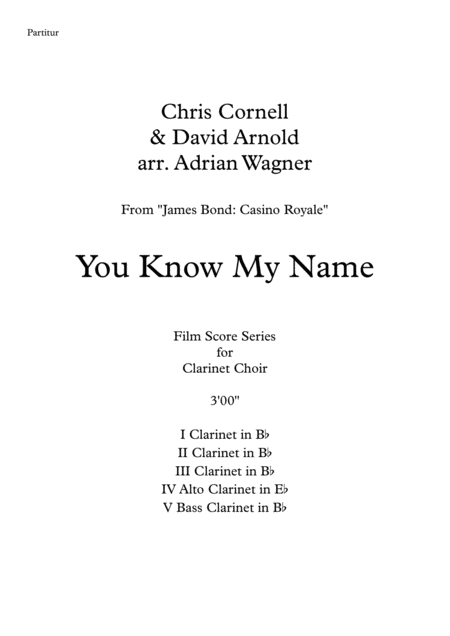 James Bond Casino Royale You Know My Name Clarinet Choir Arr Adrian Wagner Page 2