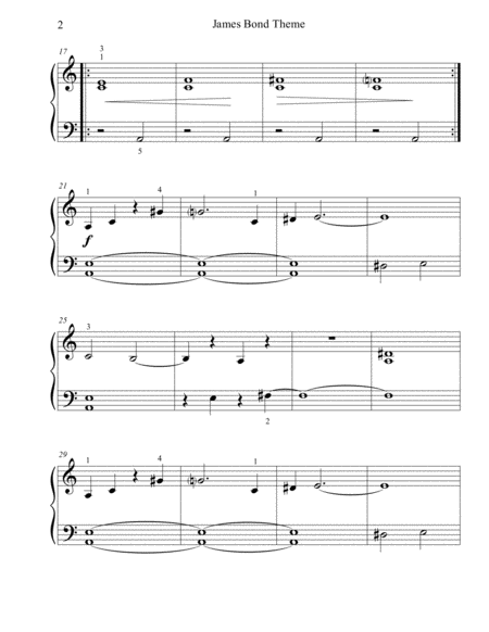 James Bond Theme Beginner Big Note Piano Page 2