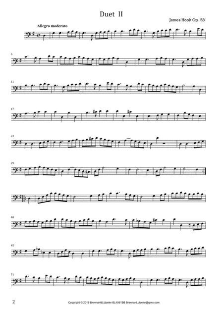 James Hook 6 Duetts Op 58 For 2 Bass Recorders 1st Part Page 2
