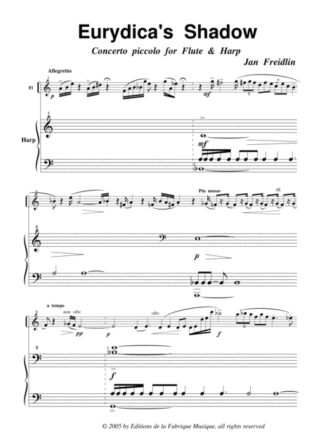 Jan Freidlin Eurydicas Shadow For Flute And Harp Page 2