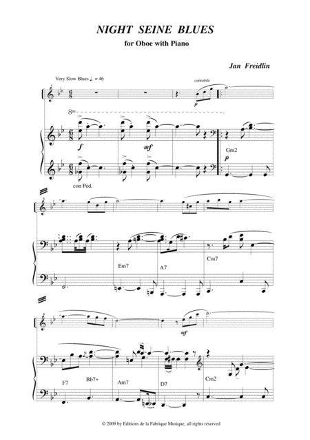 Jan Freidlin Night Seine Blues For Oboe And Piano Page 2