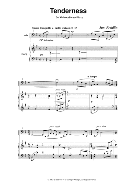 Jan Freidlin Tenderness For Violoncello And Harp Page 2