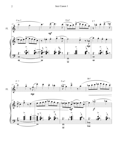 Jazz Canon 1 For Flute And Piano Page 2