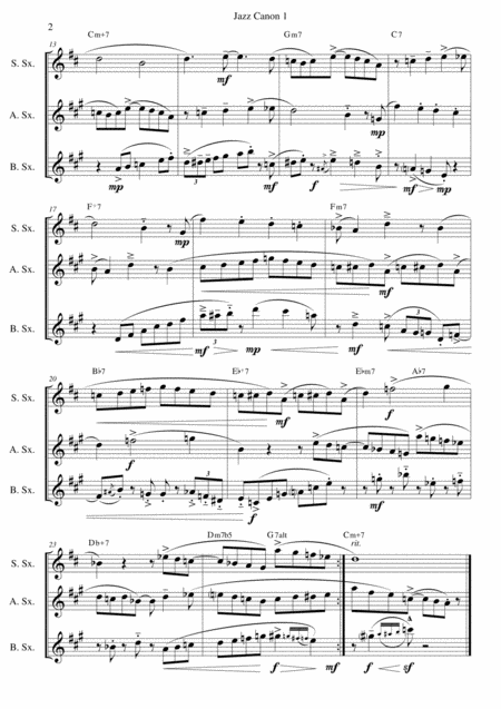 Jazz Canon 1 For Sax Trio Page 2