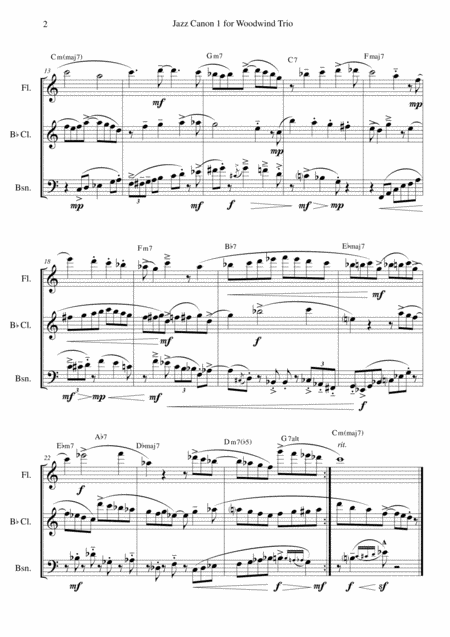 Jazz Canon 1 For Woodwind Trio Page 2
