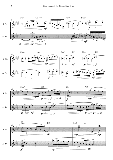 Jazz Canon 3 For Saxophone Duo Page 2