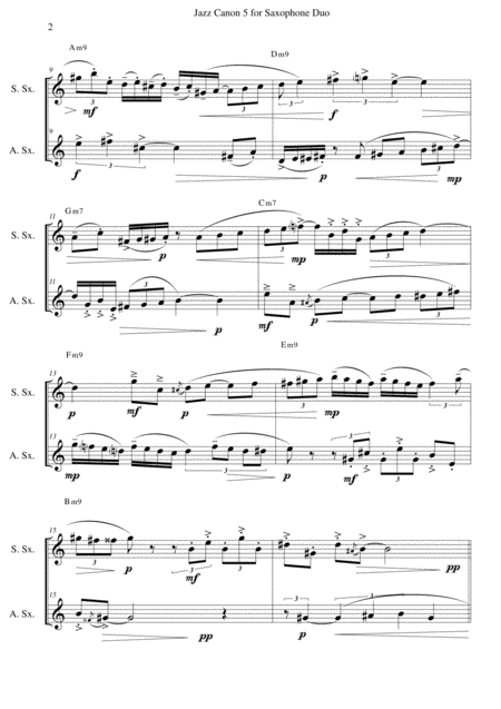 Jazz Canon 5 For Saxophone Duo Page 2