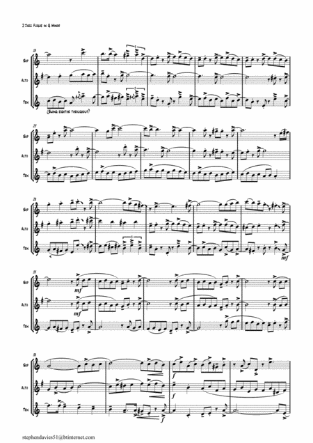 Jazz Fugue In G Minor Based On The Fantasia Fugue In G Minor Bwv542 By Js Bach For Saxophone Trio Page 2