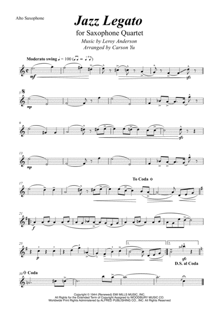 Jazz Legato For Saxophone Quartet Satb Page 2