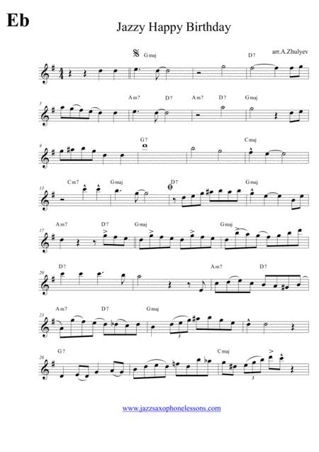 Jazzy Happy Birthday For Saxophone Eb Alto Baritone Page 2