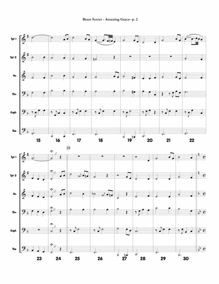 Jazzy Version Of Amazing Grace For Brass Sextet Page 2