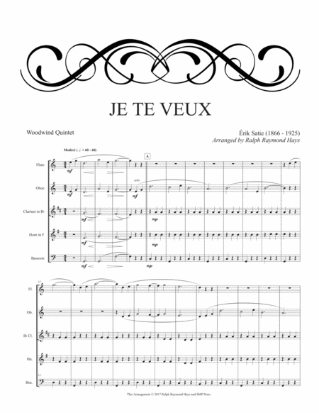 Je Te Veux For Woodwind Quintet Page 2