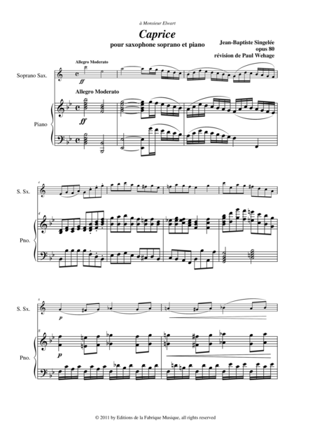 Jean Baptiste Singele Caprice For Soprano Saxophone And Piano Page 2