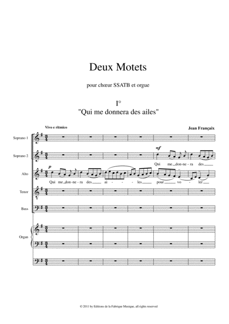 Jean Franaix Deux Motets For Ssatb Chorus And Organ Page 2