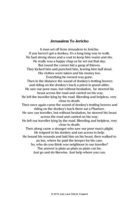 Jerusalem To Jericho A Musical Adaptation Of The Parable Of The Good Samaritan For Children Page 2